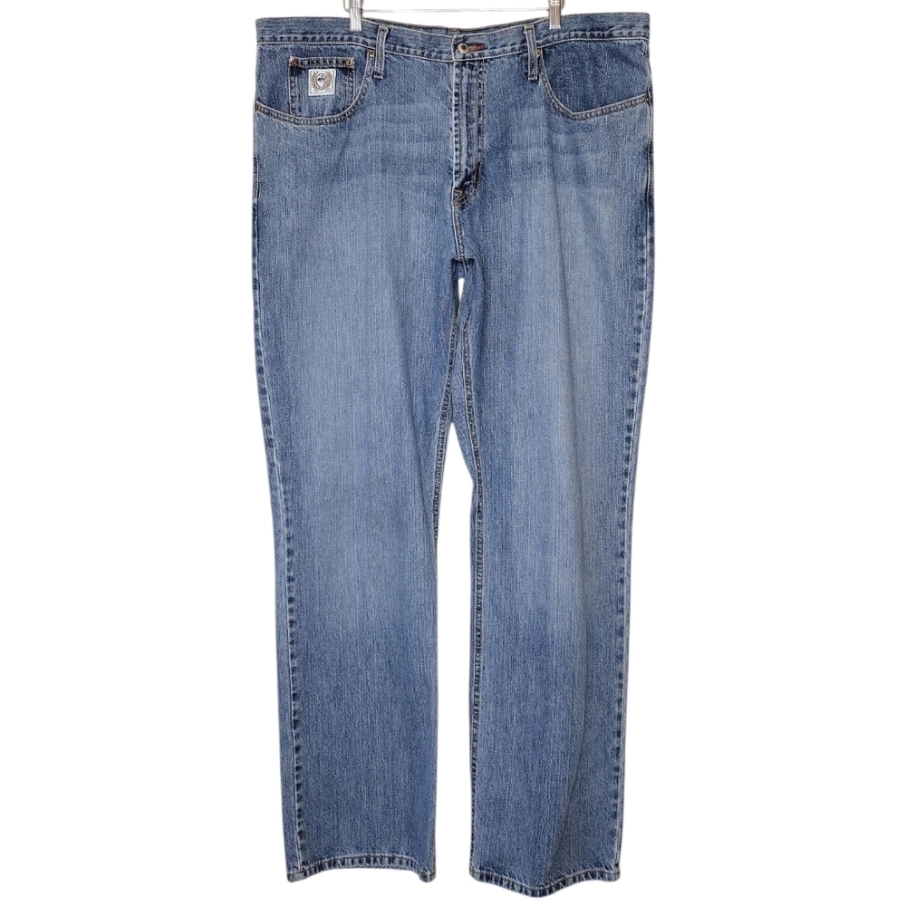 Cinch Up Men's Relaxed Fit Blue Denim White Label Casual Jeans Sz 42×36